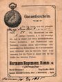 Garantieschein Hegemann 1935