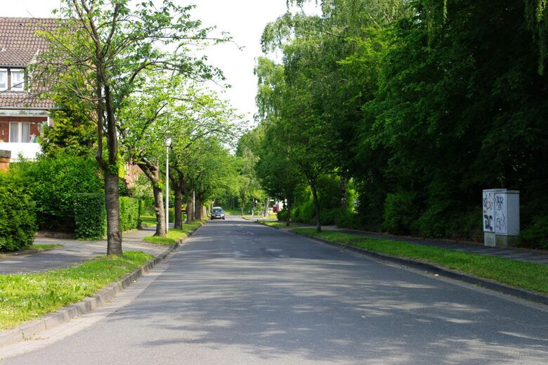 Jahnstraße von der Heessener Dorfstraße aus