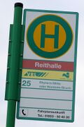 Haltestellenschild Reithalle