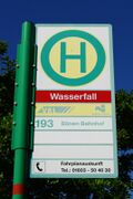 Haltestellenschild Wasserfall