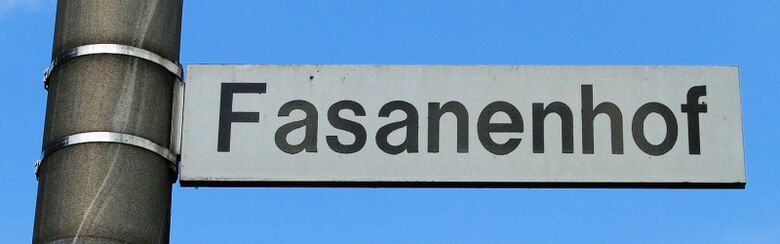 Straßenschild Fasanenhof