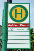 Haltestellenschild Auf dem Domm