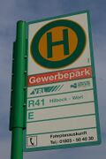 Haltestellenschild Gewerbepark