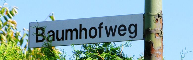 Straßenschild Baumhofweg