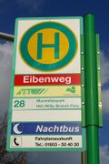 Haltestellenschild Eibenweg
