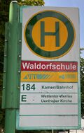 Haltestellenschild Waldorfschule