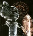 Mit Feuerwerk