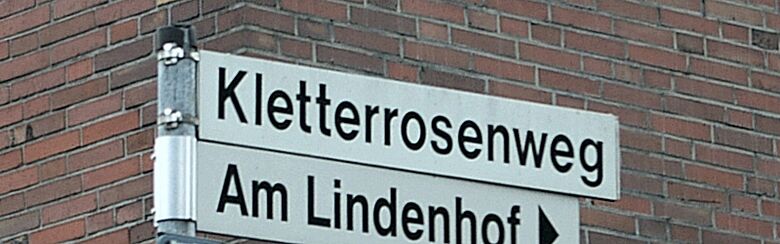 Straßenschild Kletterrosenweg