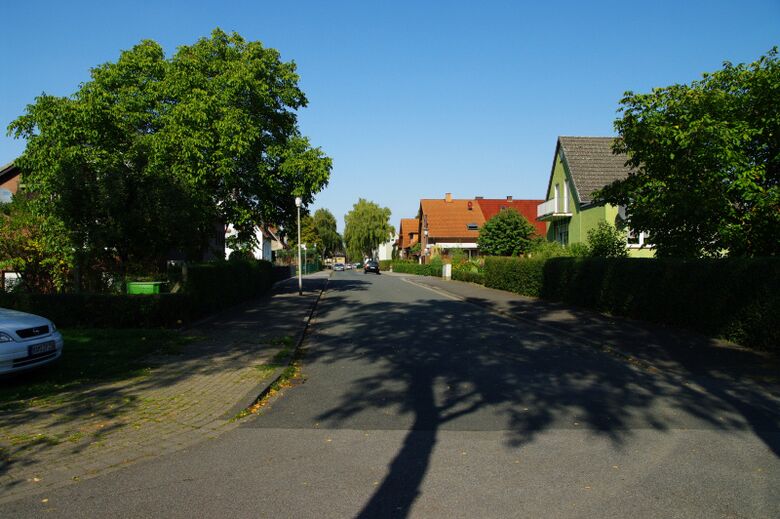 Stettiner Straße von der Kornmersch aus