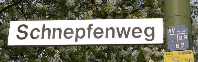 Straßenschild Schnepfenweg