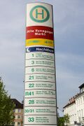 Haltestellenschild Alte Synagoge/Markt