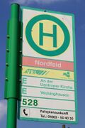 Haltestellenschild Nordfeld (Norddinker)