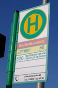 Haltestellenschild Südbräukerstraße