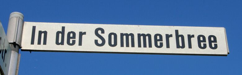 Straßenschild In der Sommerbree
