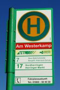 Haltestellenschild Am Westerkamp