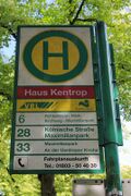 Haltestellenschild Haus Kentrop